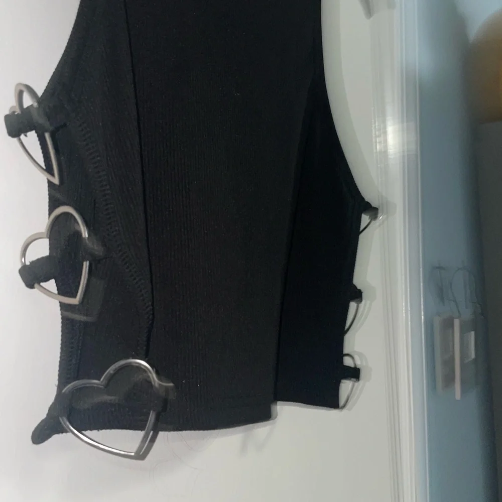 Adika Black Tank Top with Side Buckles - Picture 2 of 4